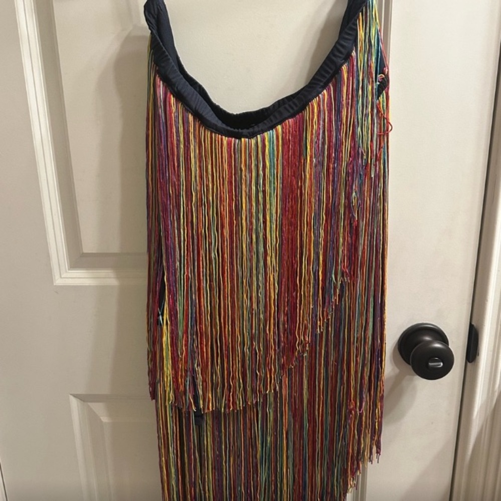 Eloquii Multicolor Fringe Maxi Skirt